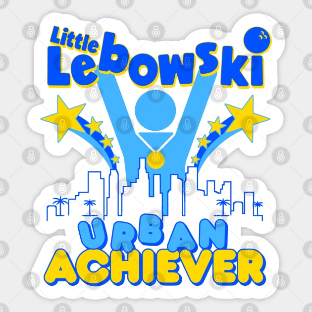 Little Lebowski Urban Achiever Sticker by darklordpug